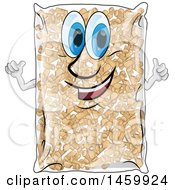Clipart Of A Cartoon Heating Pellet Bag Mascot Royalty Free Vector Illustration