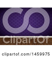 Clipart Of A Background Of A Purple Damask Wallpaper And Wood Floor Royalty Free Illustration