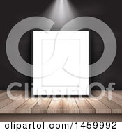 Poster, Art Print Of Light Shining On A 3d Blank Picture Frame