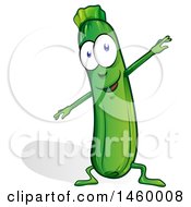 Clipart Of A Green Zucchini Mascot Royalty Free Vector Illustration