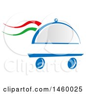 Poster, Art Print Of Wheeled Cloche Platter With Italian Themed Steam