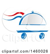 Poster, Art Print Of Wheeled Cloche Platter With French Themed Steam