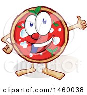 Poster, Art Print Of Cartoon Happy Pizza Mascot Giving A Thumb Up