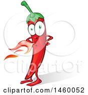 Poster, Art Print Of Spicy Red Chile Pepper Mascot Breathing Fire