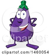 Clipart Of A Cartoon Eggplant Mascot Royalty Free Vector Illustration by Domenico Condello