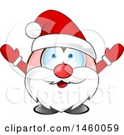 Clipart Of A Christmas Santa Claus Welcoming Royalty Free Vector Illustration by Domenico Condello