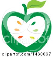 Poster, Art Print Of Green Apple And Seeds Design