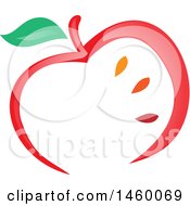 Poster, Art Print Of Red Apple And Seeds Design