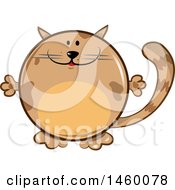 Poster, Art Print Of Cartoon Chubby Round Brown Cat