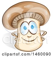 Clipart Of A Cartoon Mushroom Mascot Royalty Free Vector Illustration by Domenico Condello
