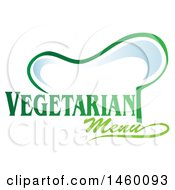 Poster, Art Print Of Chef Toque Hat With Vegetarian Menu Text