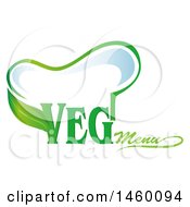 Clipart Of A Chef Toque Hat With A Leaf And Veg Menu Text Royalty Free Vector Illustration by Domenico Condello