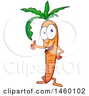 Clipart Of A Cartoon Carrot Mascot Giving A Thumb Up Royalty Free Vector Illustration by Domenico Condello