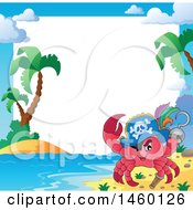 Poster, Art Print Of Border Of A Pirate Crab On A Tropical Beach
