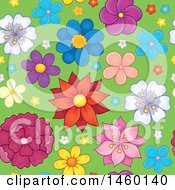 Clipart Of A Seamless Flower Pattern Royalty Free Vector Illustration
