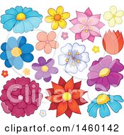 Clipart Of Flowers Royalty Free Vector Illustration