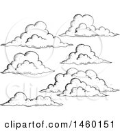 Poster, Art Print Of Black And White Sketched Clouds