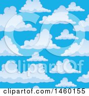 Poster, Art Print Of Background Of Blue Sky With Puffy Clouds