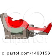 Poster, Art Print Of Chubby Red Devil Sleeping In A Recliner Chair