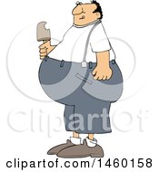 Cartoon Fat Man Eating Ice Cream