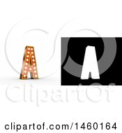 Poster, Art Print Of 3d Vintage Theater Styled Letter A Design With Light Bulbs Illuminating It