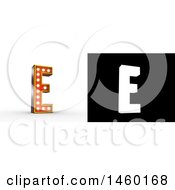 Poster, Art Print Of 3d Vintage Theater Styled Letter E Design With Light Bulbs Illuminating It