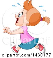 Clipart Of A Terrified Girl Running Royalty Free Vector Illustration