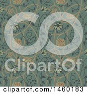 Clipart Of A Background Of Medieval Flowers Royalty Free Vector Illustration