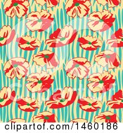 Clipart Of A Background Of Poppy Flowers Royalty Free Vector Illustration by Frisko