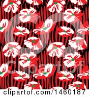 Clipart Of A Background Of Poppy Flowers Royalty Free Vector Illustration