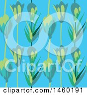 Clipart Of A Background Of Tulip Flowers Royalty Free Vector Illustration