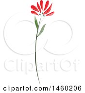 Clipart Of A Red Flower Royalty Free Vector Illustration