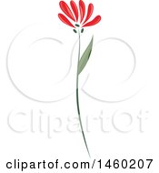 Clipart Of A Red Flower Royalty Free Vector Illustration