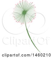 Clipart Of A Pink And Green Flower Royalty Free Vector Illustration