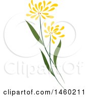 Clipart Of A Plant With Yellow Flowers Royalty Free Vector Illustration