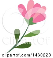 Clipart Of A Pink Flower Royalty Free Vector Illustration