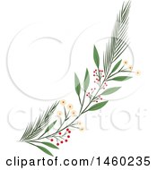 Clipart Of A Branch With Berries Royalty Free Vector Illustration