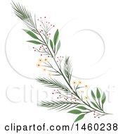 Clipart Of A Branch With Berries Royalty Free Vector Illustration by Cherie Reve
