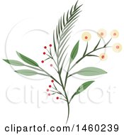 Clipart Of A Branch With Berries Royalty Free Vector Illustration