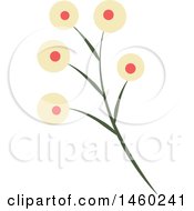 Clipart Of A Plant With Yellow Berries Royalty Free Vector Illustration by Cherie Reve