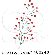 Clipart Of A Plant With Red Berries Royalty Free Vector Illustration by Cherie Reve