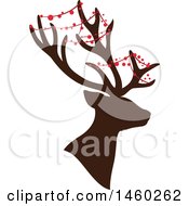 Poster, Art Print Of Silhouetted Christmas Reindeer With Decor