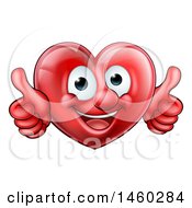 Poster, Art Print Of Happy Red Love Heart Character Giving Two Thumbs Up