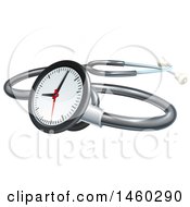 Poster, Art Print Of 3d Medical Stethoscope With A Clock