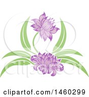 Clipart Of A Purple Blooming Flower Royalty Free Vector Illustration by AtStockIllustration
