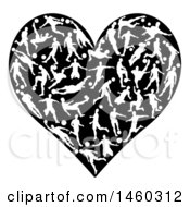 Poster, Art Print Of Heart Made Of White Silhouetted Soccer Players In Action
