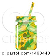Poster, Art Print Of Vegetable Patterned Smoothie In A Mason Jar