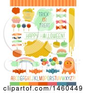 Poster, Art Print Of Candies And Sweet Elements For Halloween Trick Or Treat