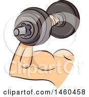 Poster, Art Print Of Strong Mans Arm With A Dumbbell