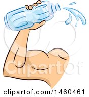 Clipart Of A Strong Mans Arm With A Water Bottle Royalty Free Vector Illustration by BNP Design Studio